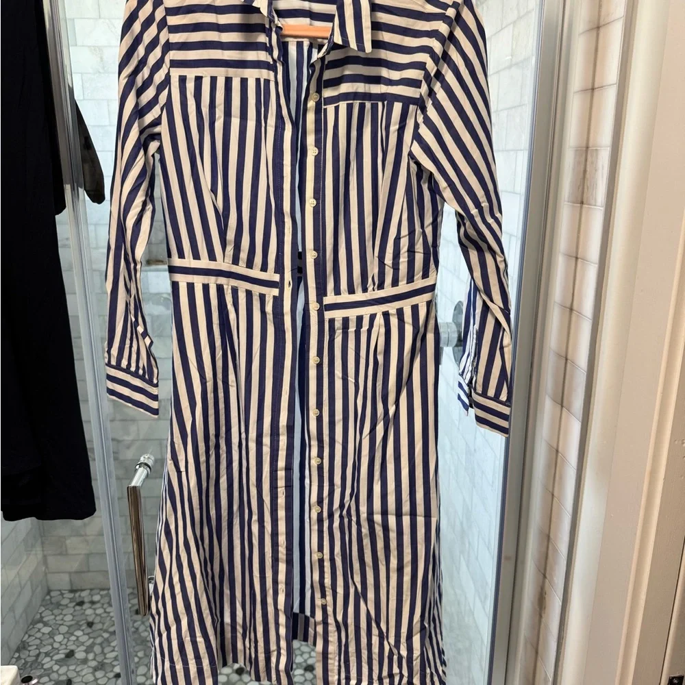 Jcrew 100% cotton striped dress 10 - Picture 1 of 3